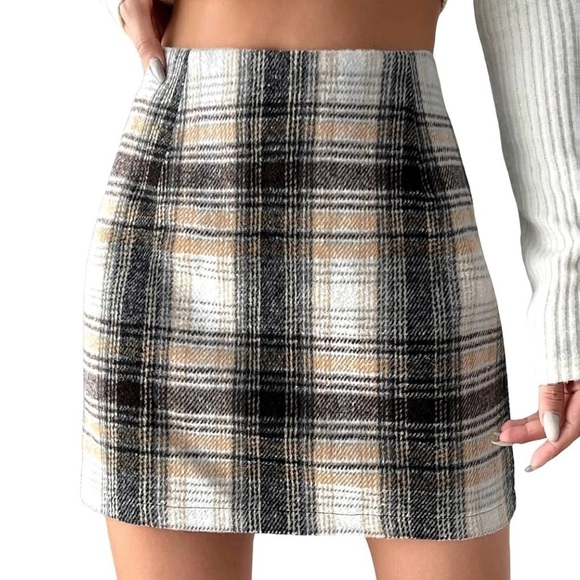 MakeMeChic Plaid Pencil Skirt - Picture 4 of 4